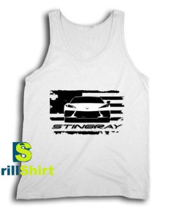 Get It Now White C8 Stingray Tank Top - Brillshirt.com