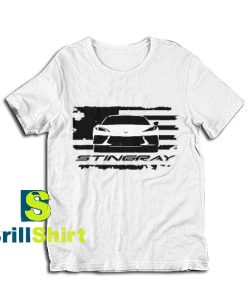 Get it Now White C8 Stingray T-Shirt - Brillshirt.com