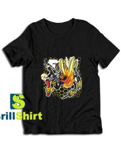 Killer-Bee-with-Weapons-T-Shirt