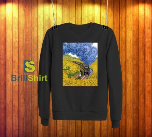 Van Gogh Train Smoke In The Middle Sweatshirt