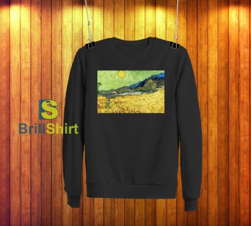 Van Gogh Wheatfield With Reaper Sweatshirt