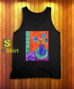 Henri Matisse Baby Blue Flower Tank Top