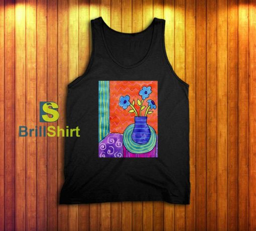 Henri Matisse Baby Blue Flower Tank Top