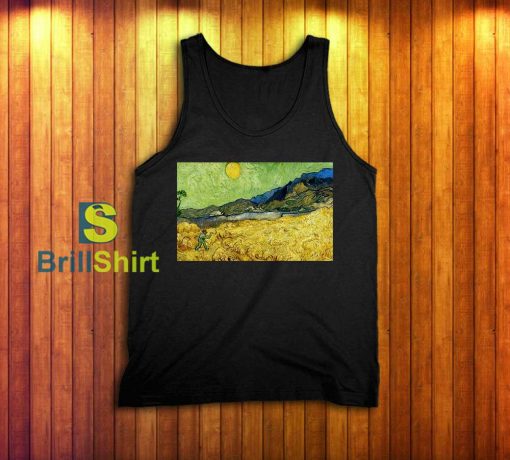 Van Gogh Wheatfield With Reaper Tank Top