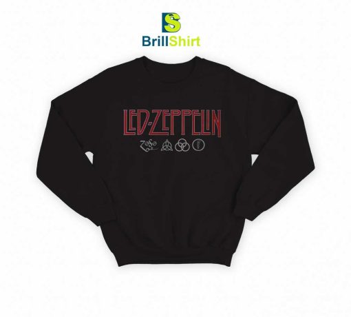 Led Zeppelin Logo Symbols Bolur Sweatshirt