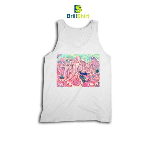 James Jean Pink Wavy Girl Tank Top