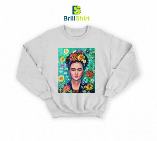 Frida Kahlo Bright Flowers Sweatshirt