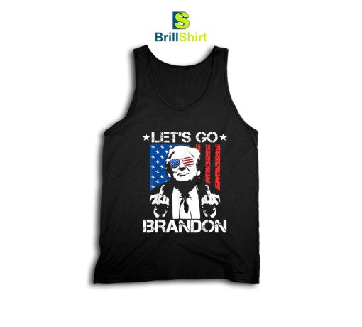 Let's Go Brandon Trump Middle Finger Flag Tank Top